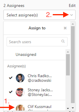 Assign users screenshot